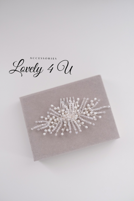 ACCESORII DE PAR MIRESE, DIADEMA CU PERLE, PIEPTAN VOAL MIREASA, BIJUTERII PAR , CORONITA, TIARA, DIADEME [21]