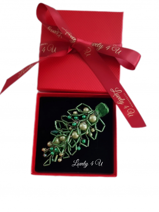 AGRAFA VERDE , CATIFEA VERDE , ACCESORII LOVELY 4 U, AGRAFA CU PERLE, verde, PERLE VEZI , ACCESORII LOVELY 4 U, CADOU CRACIUN, BIJUTERII CRACIUN, ACCESORII DE PAR, AGRAFA DE PAR, AGRAFA COC, ACCESORII vezi, BIJUTERII ROMANIA, REALIZATE IN ROMANIA, [2]