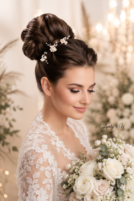 AGRAFE PAR MIREASA, AGRAFE CU FLORI MIREASA, PIN COC MIREASA, AGRAFE MIREASA, ACCESORII CU FLORI MIREASĂ, SET AGRAFE MIREASA, [5]