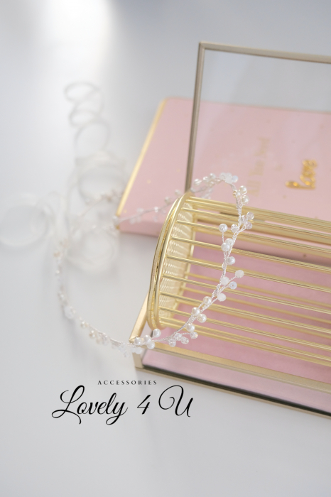 BENTITA MIREASA, DIADEMA FLEXIBILA MIREASA, ACCESORII PAR MIREASA, Accesorii LOVELY 4 U,  BENTITA  CU PERLE MIREASA, ACCESORII DE PAR MIREASA [17]