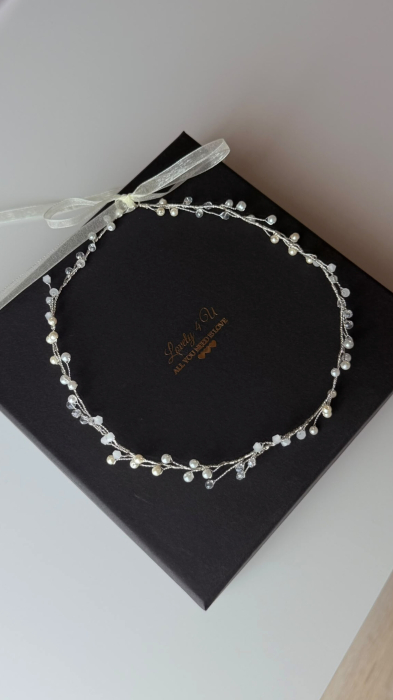 BENTITA MIREASA, DIADEMA FLEXIBILA MIREASA, ACCESORII PAR MIREASA, Accesorii LOVELY 4 U,  BENTITA  CU PERLE MIREASA, ACCESORII DE PAR MIREASA [25]