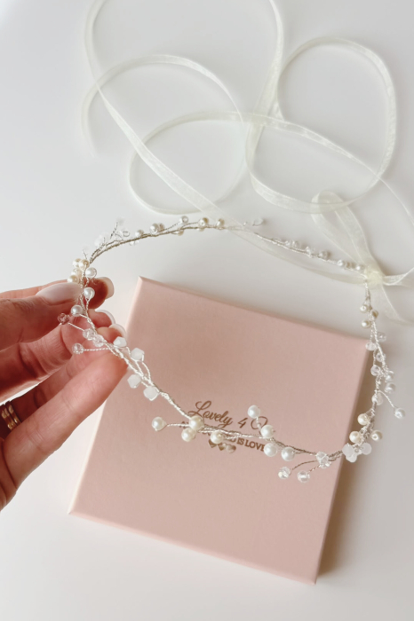 BENTITA MIREASA, DIADEMA FLEXIBILA MIREASA, ACCESORII PAR MIREASA, Accesorii LOVELY 4 U,  BENTITA  CU PERLE MIREASA, ACCESORII DE PAR MIREASA [27]