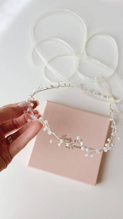 BENTITA MIREASA, DIADEMA FLEXIBILA MIREASA, ACCESORII PAR MIREASA, Accesorii LOVELY 4 U,  BENTITA  CU PERLE MIREASA, ACCESORII DE PAR MIREASA [28]