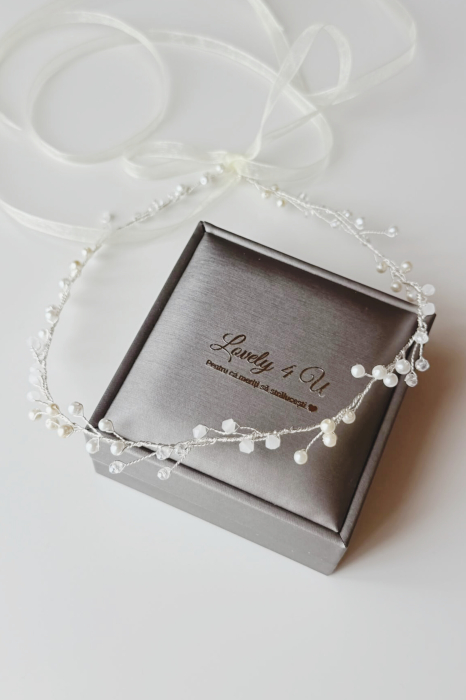BENTITA MIREASA, DIADEMA FLEXIBILA MIREASA, ACCESORII PAR MIREASA, Accesorii LOVELY 4 U,  BENTITA  CU PERLE MIREASA, ACCESORII DE PAR MIREASA [26]