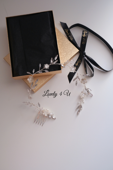 PIEPTAN MIREASA, DIADEMA MIREASA, ACCESORIU PAR MIREASA, ACCESORII DE PAR MIRESE, ACCESORII NUNTA, ACCESORII CU PERLE, DIADEMA CU PERLE, PIEPTAN VOAL MIREASA, BIJUTERII PAR MIREASA, CORONITA, TIARA [5]