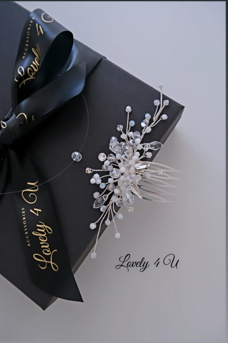 Accesorii LOVELY 4 U, Accesoriu mic, accesoriu lateral, accesorii mireasa, diadema mireasa, diadema cu cristale, pieptene de par, pieptene decorativ mireasa, pieptene mireasa, [20]