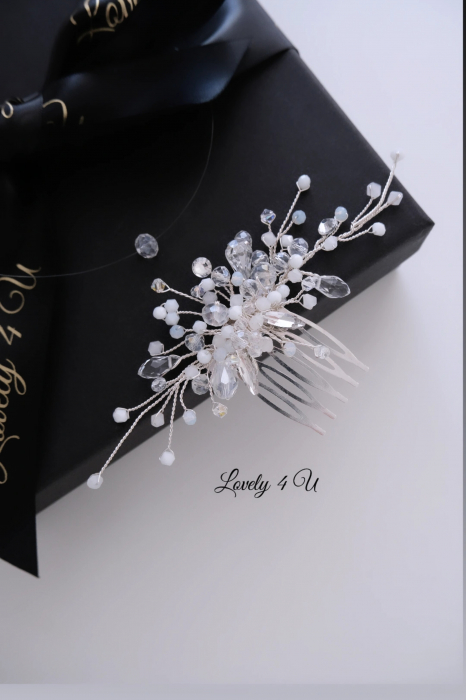 Accesorii LOVELY 4 U, Accesoriu mic, accesoriu lateral, accesorii mireasa, diadema mireasa, diadema cu cristale, pieptene de par, pieptene decorativ mireasa, pieptene mireasa, [19]