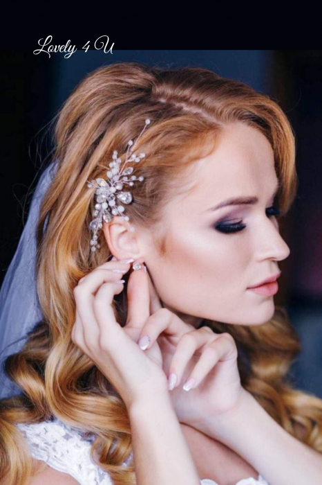 Accesorii LOVELY 4 U, Accesoriu mic, accesoriu lateral, accesorii mireasa, diadema mireasa, diadema cu cristale, pieptene de par, pieptene decorativ mireasa, pieptene mireasa, [4]