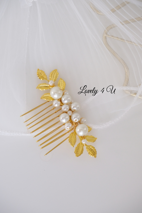 PIEPTAN MIREASA, DIADEMA MIREASA, ACCESORIU PAR MIREASA, ACCESORII DE PAR MIRESE, ACCESORII NUNTA, ACCESORII CU PERLE, DIADEMA CU PERLE, PIEPTAN VOAL MIREASA, BIJUTERII PAR MIREASA, CORONITA, TIARA [7]