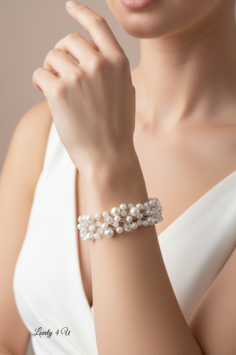 BERTHA - Brățară mireasa cu perle albe [2]