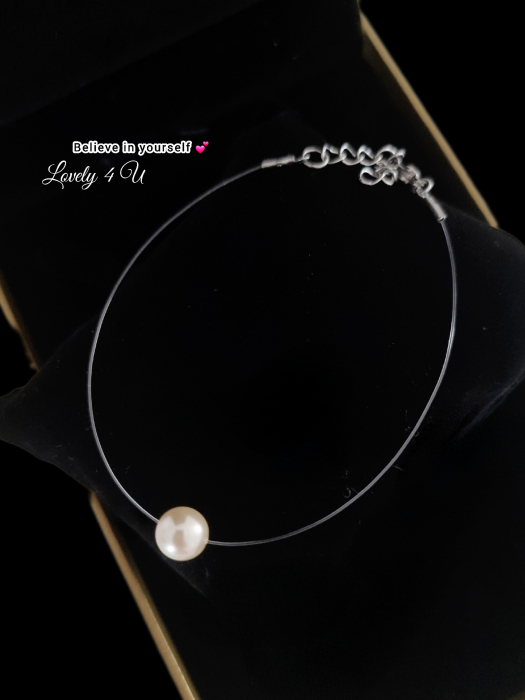 brățară cu perlă, brățară handmade, brățară Swarovski, brățară mireasă, brățară damă elegantă, brățară cu fir transparent, brățară cu perlă ivory, brățară nuntă, brățară cununie civilă, brățară simplă elegantă, brățară cadou femeie, brățară damă handmade, brățară Lovely 4 U, brățară perlă plutitoare, brățară minimalista, brățară bijuterie delicată, brățară eveniment elegant, brățară mireasă handmade, [2]