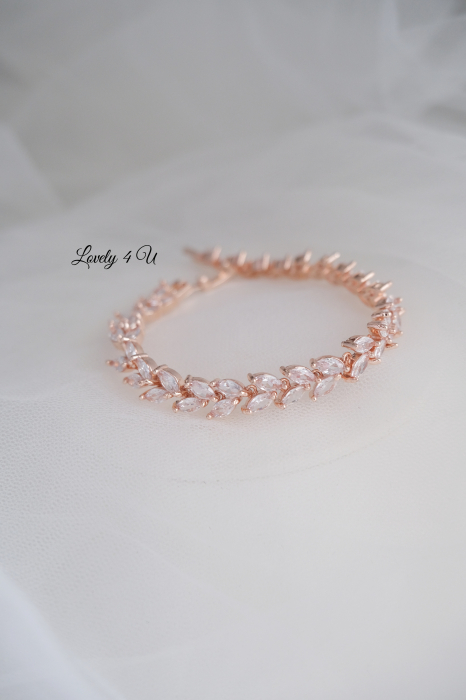 BRATARA ROSE GOLD, BRATARA ZIRCONIU CUBIC, BRATARA MIREASA, BRATARA MIRESE, BRATARA AUR ROSE GOLD, BIJUTERI ROSE GOLD, BIJUTERII MIREASA, ACCESORI MIREASA, ACCESORII NUNTA, BIJUTERI NUNTA, SET MIREASA [10]