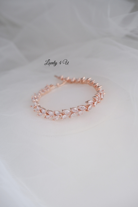 BRATARA ROSE GOLD, BRATARA ZIRCONIU CUBIC, BRATARA MIREASA, BRATARA MIRESE, BRATARA AUR ROSE GOLD, BIJUTERI ROSE GOLD, BIJUTERII MIREASA, ACCESORI MIREASA, ACCESORII NUNTA, BIJUTERI NUNTA, SET MIREASA [5]
