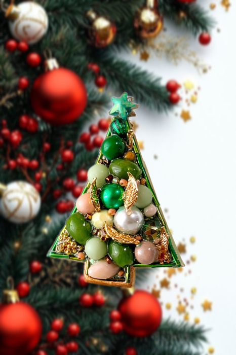 BROSA BRAD , ACCESORII LOVELY 4 U, BIJUTERII LOVELY 4 U, BIJUTERII ACCESORII POM DE CRĂCIUN, BROSE ELEGANTE, CADOU CRACIUN, BIJUTERII CRACIUN, BIJUTERII, BROSE, CADOU DE LUX, ACCESORII DE LUX, IDEI CADOU [9]