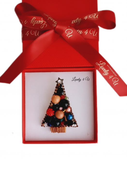 BROSA BRAD , ACCESORII LOVELY 4 U, BIJUTERII LOVELY 4 U, BIJUTERII ACCESORII POM DE CRĂCIUN, BROSE ELEGANTE, CADOU CRACIUN, BIJUTERII CRACIUN, BIJUTERII, BROSE, CADOU DE LUX, ACCESORII DE LUX, IDEI CADOU [3]