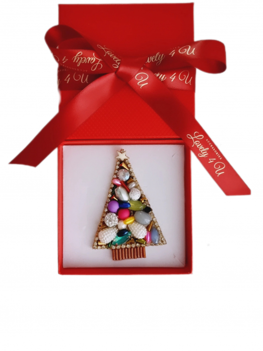 BROSA BRAD , ACCESORII LOVELY 4 U, BIJUTERII LOVELY 4 U, BIJUTERII ACCESORII POM DE CRĂCIUN, BROSE ELEGANTE, CADOU CRACIUN, BIJUTERII CRACIUN, BIJUTERII, BROSE, CADOU DE LUX, ACCESORII DE LUX, IDEI CADOU [3]