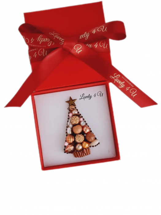 BROSA BRAD , ACCESORII LOVELY 4 U, BIJUTERII LOVELY 4 U, BIJUTERII ACCESORII POM DE CRĂCIUN, BROSE ELEGANTE, CADOU CRACIUN, BIJUTERII CRACIUN, BIJUTERII, BROSE, CADOU DE LUX, ACCESORII DE LUX, IDEI CADOU [4]