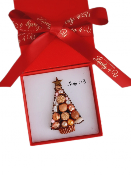 BROSA BRAD , ACCESORII LOVELY 4 U, BIJUTERII LOVELY 4 U, BIJUTERII ACCESORII POM DE CRĂCIUN, BROSE ELEGANTE, CADOU CRACIUN, BIJUTERII CRACIUN, BIJUTERII, BROSE, CADOU DE LUX, ACCESORII DE LUX, IDEI CADOU [2]