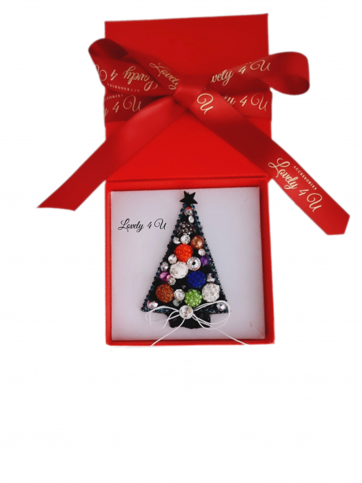 BROSA BRAD , ACCESORII LOVELY 4 U, BIJUTERII LOVELY 4 U, BIJUTERII ACCESORII POM DE CRĂCIUN, BROSE ELEGANTE, CADOU CRACIUN, BIJUTERII CRACIUN, BIJUTERII, BROSE, CADOU DE LUX, ACCESORII DE LUX, IDEI CADOU [2]