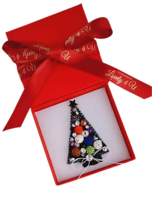 BROSA BRAD , ACCESORII LOVELY 4 U, BIJUTERII LOVELY 4 U, BIJUTERII ACCESORII POM DE CRĂCIUN, BROSE ELEGANTE, CADOU CRACIUN, BIJUTERII CRACIUN, BIJUTERII, BROSE, CADOU DE LUX, ACCESORII DE LUX, IDEI CADOU [4]