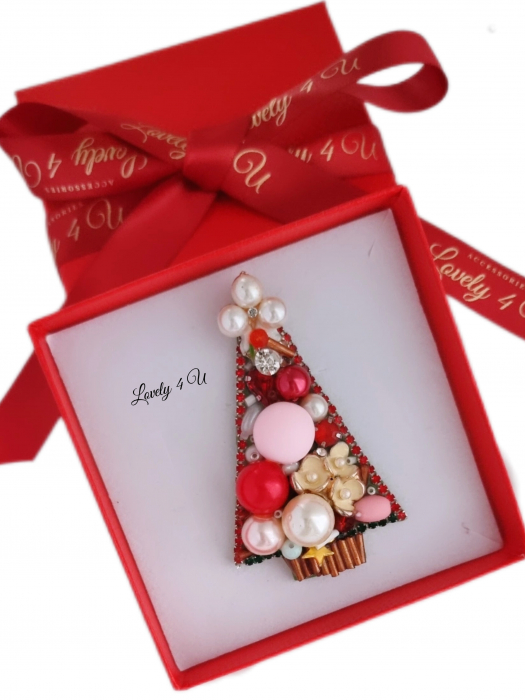 BROSA BRAD , ACCESORII LOVELY 4 U, BIJUTERII LOVELY 4 U, BIJUTERII ACCESORII POM DE CRĂCIUN, BROSE ELEGANTE, CADOU CRACIUN, BIJUTERII CRACIUN, BIJUTERII, BROSE, CADOU DE LUX, ACCESORII DE LUX, IDEI CADOU [2]