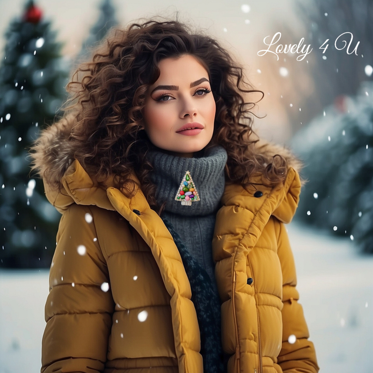 BROSA BRAD , ACCESORII LOVELY 4 U, BIJUTERII LOVELY 4 U, BIJUTERII ACCESORII POM DE CRĂCIUN, BROSE ELEGANTE, CADOU CRACIUN, BIJUTERII CRACIUN, BIJUTERII, BROSE, CADOU DE LUX, ACCESORII DE LUX, IDEI CADOU [2]
