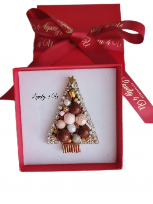 BROSA BRAD , ACCESORII LOVELY 4 U, BIJUTERII LOVELY 4 U, BIJUTERII ACCESORII POM DE CRĂCIUN, BROSE ELEGANTE, CADOU CRACIUN, BIJUTERII CRACIUN, BIJUTERII, BROSE, CADOU DE LUX, ACCESORII DE LUX, IDEI CADOU [4]