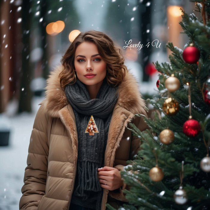 BROSA BRAD , ACCESORII LOVELY 4 U, BIJUTERII LOVELY 4 U, BIJUTERII ACCESORII POM DE CRĂCIUN, BROSE ELEGANTE, CADOU CRACIUN, BIJUTERII CRACIUN, BIJUTERII, BROSE, CADOU DE LUX, ACCESORII DE LUX, IDEI CADOU [2]