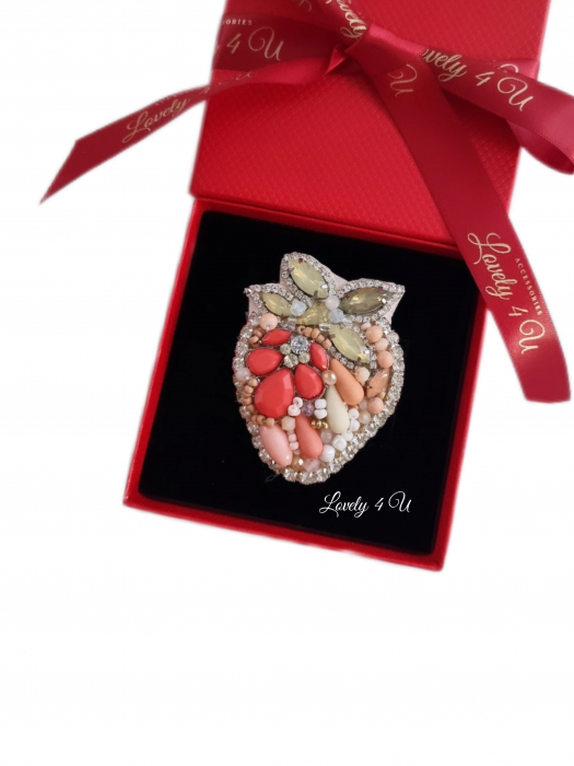 BROSE, ACCESORII CAPSUNI, MARTISOARE, BIJUTERII CU PERLE, BIJUTERII BROSE, BIJUTERII CAPSUNA, CAPSUNA ROZ, [5]