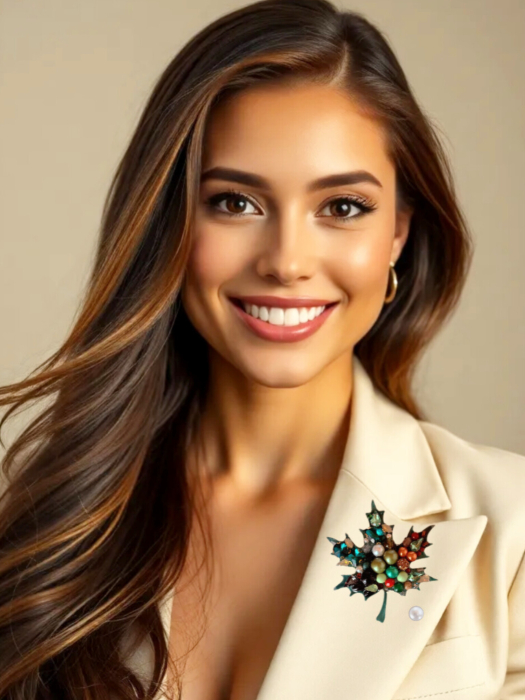 Broșă handmade frunză elegantă cu perle și pietre semiprețioase – YOU ARE BEAUTIFUL [5]