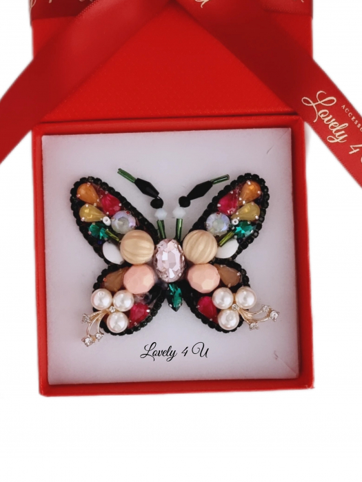 CADOU MARTISOR, CADOU 8 MARTIE, CADOU SPECIAL MAMA, BROSA FLUTURAS, BROSA CUSUTA MANUAL, BROSE HANDEMADE, FLUTURE CU PERLE, ACCESORII FLUTURAS, ACCESORII LOVELY 4 U, BIJUTERII FLUTURAS, BIJUTERII 2024 [6]