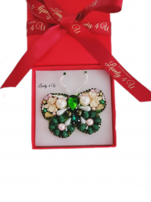 CADOU MARTISOR, CADOU 8 MARTIE, CADOU SPECIAL MAMA, BROSA FLUTURAS, BROSA CUSUTA MANUAL, BROSE HANDEMADE, FLUTURE CU PERLE, ACCESORII FLUTURAS, ACCESORII LOVELY 4 U, BIJUTERII FLUTURAS, BIJUTERII 2024 [3]