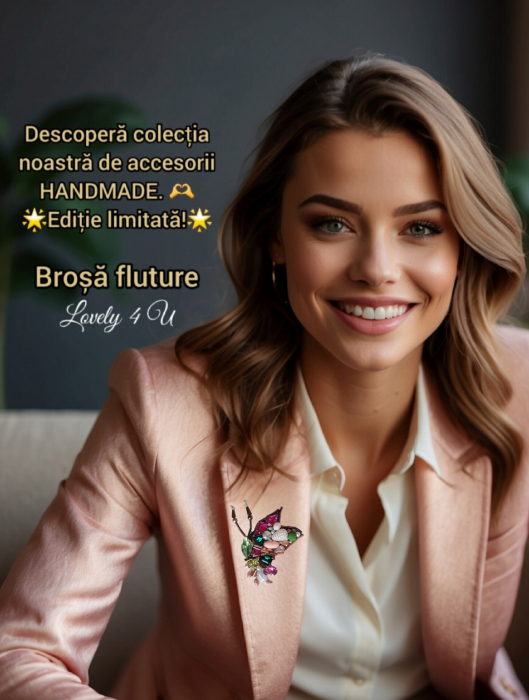CADOU MARTISOR, CADOU 8 MARTIE, CADOU SPECIAL MAMA, BROSA FLUTURAS, BROSA CUSUTA MANUAL, BROSE HANDEMADE, FLUTURE CU PERLE, ACCESORII FLUTURAS, ACCESORII LOVELY 4 U, BIJUTERII FLUTURAS, BIJUTERII 2024 [4]
