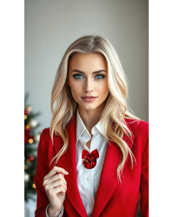 Broșă glob de crăciun - broșă model unicat handmade cu cristale , perle, pietre:coral, unakit, pietre, cameol și mesaj de încurajare, idei cadou [2]