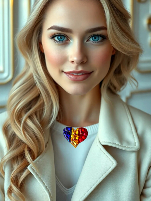 Broșă inimă tricoloră - Idei cadou 1 Decembrie, accesoriu tricolor, insigna steagul romaniei, bijuterii steagul romaniei, set accesorii tricolore steagul romaniei, cercei ,  Set broșă și colier - bijuterii tricolor steagul romaniei, ziua nationala a romaniei, 1 decembrie, cadou 1 decembrie, cadou pentru doamne 1 decembrie, idei cadouri ziua nationala a romananiei, accesorii lovely 4 u, 1 decembrie accesorii [3]