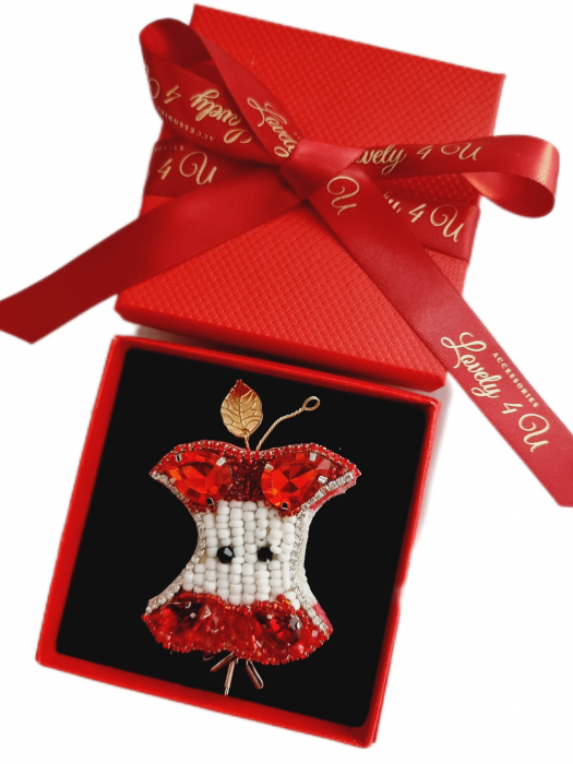 BROSA MAR ROSU, BROSA ELEGANTA, MARTISOR, 1 MARTIE, 8 MARTIE, ACCESORII LOVELY  4U [2]