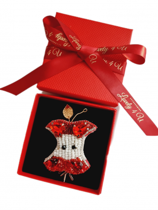 BROSA MAR ROSU, BROSA ELEGANTA, MARTISOR, 1 MARTIE, 8 MARTIE, ACCESORII LOVELY  4U [3]