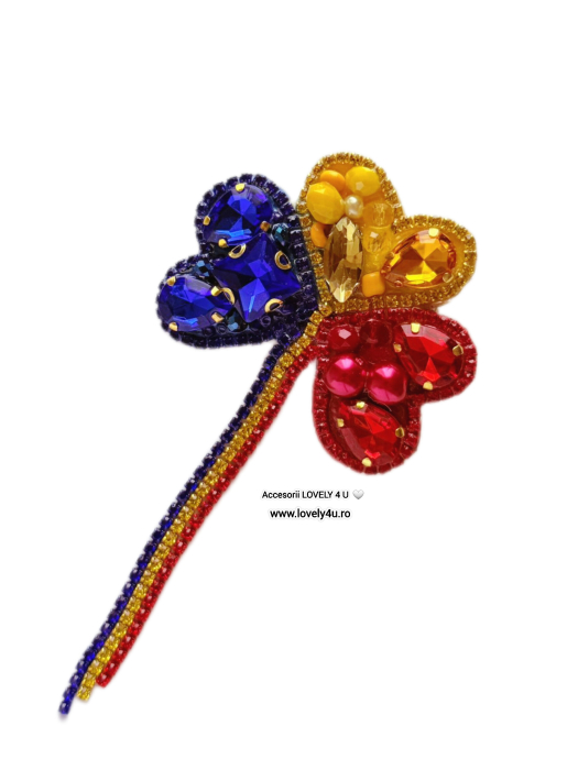 broșă tricolor, broșă trifoi, broșă handmade, broșă România, broșă cu mesaj motivațional, broșă cu perle, broșă cu cristale, broșă simbolică, broșă elegantă, broșă cadou, broșă 1 Decembrie, bijuterie handmade, bijuterie patriotică, bijuterie motivațională, accesoriu cu mesaj, bijuterie românească, broșă tricolor femei, broșă mândră că sunt româncă, cadou femei românia, broșă în culorile steagului, accesorii Lovely 4 U, bijuterii Lovely 4 U, [4]