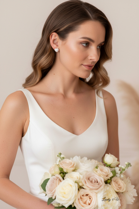 Cercei cu perle naturale Baroc de apă dulce formă inima, cercei mireasa inima, cercei din argint placat cu aur gold, cercei cu perle naturale de cultură raw BAROQUE,Cercei mari cu perle baroc, alb, natural de apă dulce, pentru femei, perle de cultură la modă, cercei cu picătură de culoare argintie, bijuterii de nuntă [5]