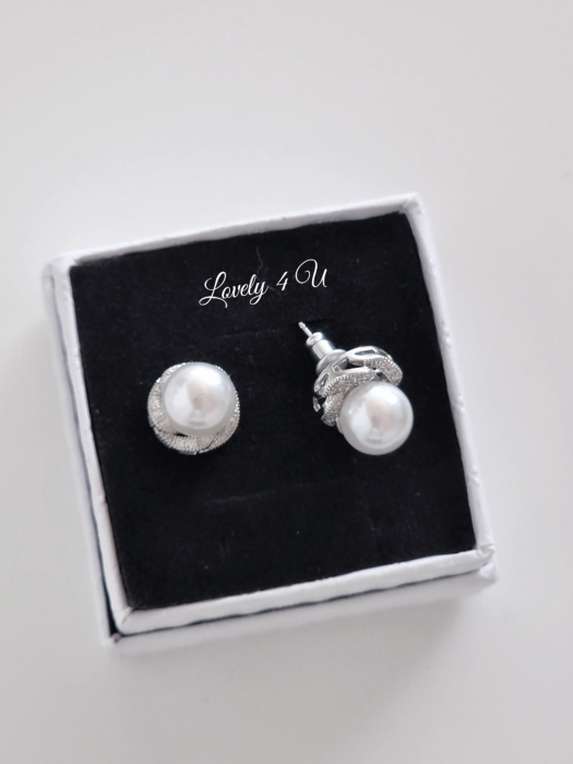 CERCEI CRISTALE ZIRCONIU ALB, cercei mici mireasa, cerccei argint, cercei aur alb, cercei rotunzi 6mm, cercei mireasa cu pietricele, set bijuterii mireasa, accesorii lovely 4u , bijuterii argint mireasa [5]