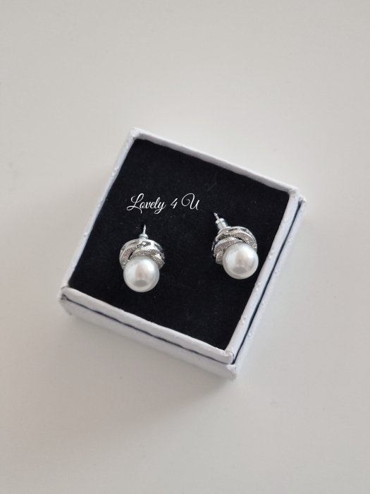 CERCEI CRISTALE ZIRCONIU ALB, cercei mici mireasa, cerccei argint, cercei aur alb, cercei rotunzi 6mm, cercei mireasa cu pietricele, set bijuterii mireasa, accesorii lovely 4u , bijuterii argint mireasa [3]