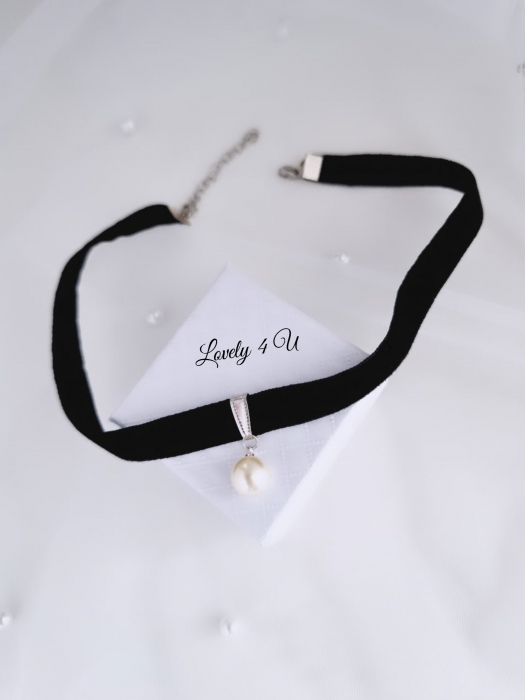 Choker cu catifea și perlă Swarovski [2]