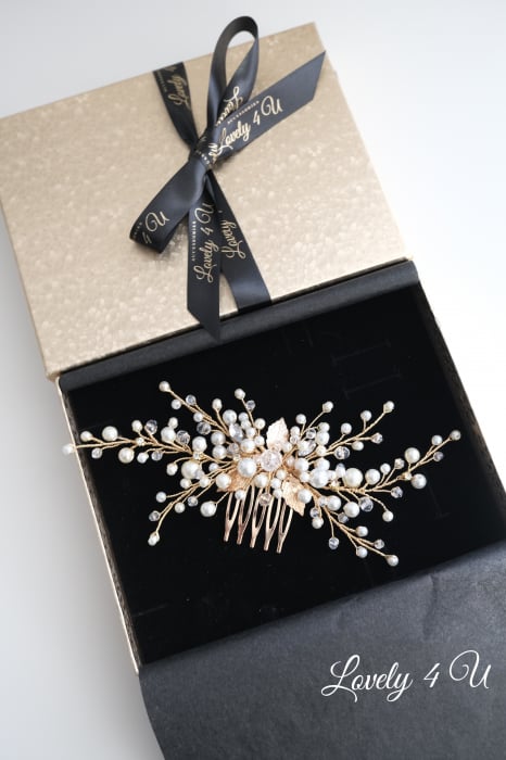 PIEPTAN MIREASA, DIADEMA MIREASA, ACCESORIU PAR MIREASA, ACCESORII DE PAR MIRESE, ACCESORII NUNTA, ACCESORII CU PERLE, DIADEMA CU PERLE, PIEPTAN VOAL MIREASA, BIJUTERII PAR MIREASA, CORONITA, TIARA [7]