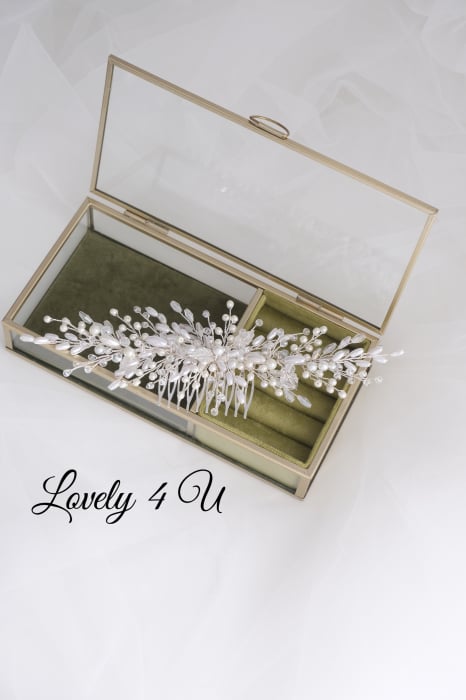 CHYNTIA -Accesoriu elegant cu perle, pietricele, cristale și frunzulițe [20]