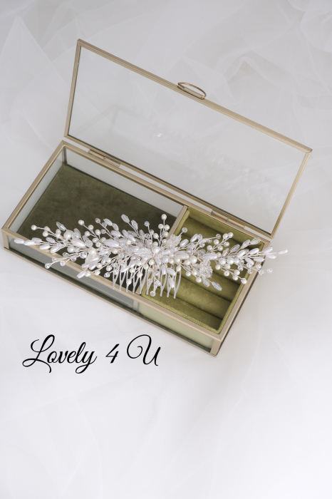 Chyntya - Accesoriu elegant cu perle, pietricele, cristale și frunzulițe [11]