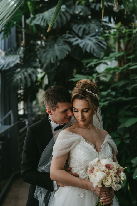 Diadema cu flori, Flori cireș, flori mireasă, Frunze aurii, Diadema mireasa cu perle, Diadema aurie, accesorii de par mireasa, bijuterii păr, accesorii, pieptan voal mireasa, accesorii voal mireasa [14]