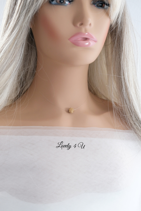 Colier cu fir transparent, Choker transparent cu pietricele [8]
