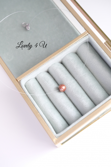 SET CERCEI SI COLIER MIREASA, SET MIREASA, COLIER SWAROVSKI, COLIER fir transparent mireasa cu perla, Choker perla maro, Colier transparent, Bijuterii , Choker, Accesorii Lovely 4 U, Cadou craciun , Cadou pentru femei [3]