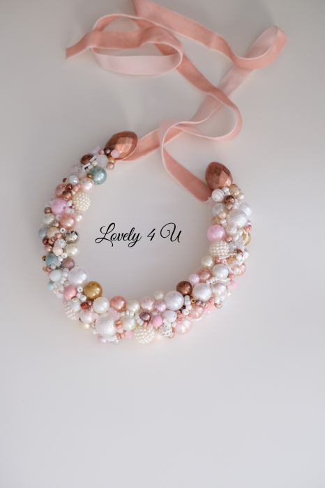 Colier cu perle, ELSA , Colier handmade cu perle mari si mici, Colier model unicat, Idei cadou Colier mare supradimensionat, colier argint, Colier perle albe, roz, culori crem, cappuccino, maro, COLIER CU PERLE, COLIER LAT CU PERLE, ACCESORII LOVELY 4 U, COLIER MARO, COLIER ROZ, COLIER LILA, CADOU CRACIUN, CADOU SPECIAL, BIJUTERII DE CRACIUN, ACCESORII ELEGANTE, COLIER CRACIUN, COLIER, PERLE [7]