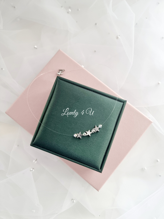 Colier festiv cu cristale Swarovski - Colier invizibil la bază gatului 01 [2]